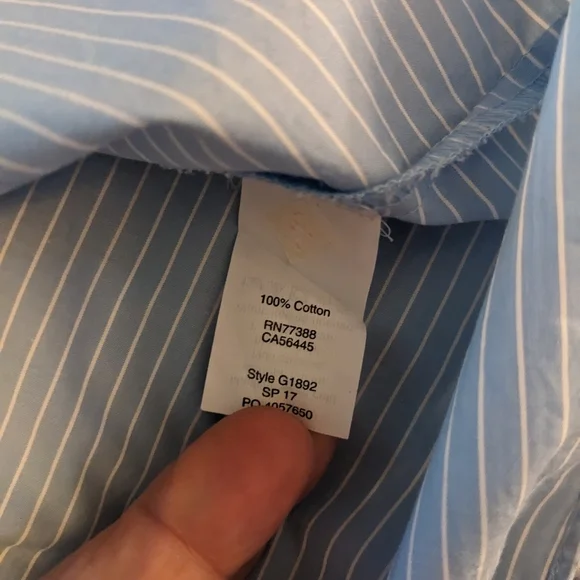 Madewell Blue/White Striped Popover Blouse Tie Sleeve Women's S EXCELLENT COND! - Picture 7 of 9